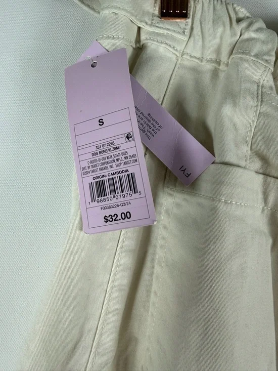 Wild Fable Women's Mid-Rise Barrel Cargo Pants Dog Bone - S - Picture 6 of 10